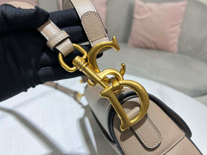 Dior M0455 Saddle Bag With Strap Light Gray Grained Calfskin - Default Title - View 6