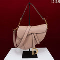 Dior M0455 Saddle Bag With Strap Pink Grained Calfskin - Default Title - View 1