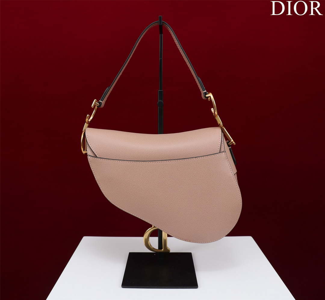 Dior M0455 Saddle Bag With Strap Pink Grained Calfskin - Default Title - View 3