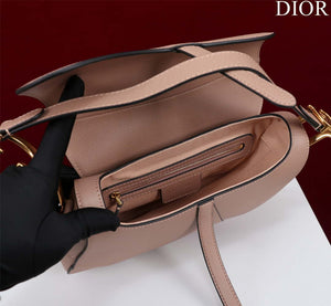 Dior M0455 Saddle Bag With Strap Pink Grained Calfskin - Default Title - View 4