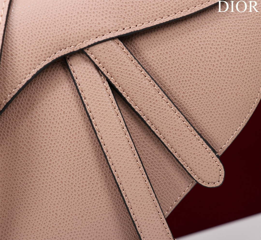 Dior M0455 Saddle Bag With Strap Pink Grained Calfskin - Default Title - View 7