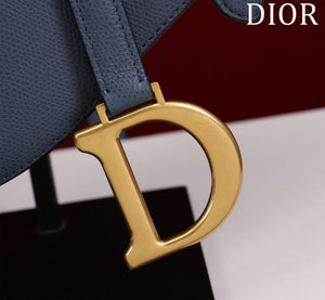 Dior M0455 Saddle Bag With Strap Navy Blue Grained Calfskin M0456 - Large 25cm - View 7