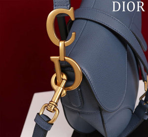 Dior M0455 Saddle Bag With Strap Navy Blue Grained Calfskin M0456 - Large 25cm - View 8