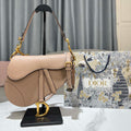 Dior M0455 Saddle Bag With Strap Nude Grained Calfskin - Default Title - View 1