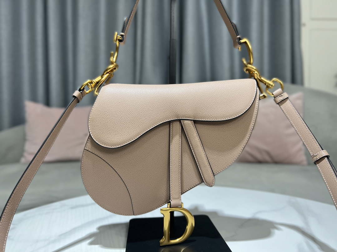 Dior M0455 Saddle Bag With Strap Nude Grained Calfskin - Default Title - View 2