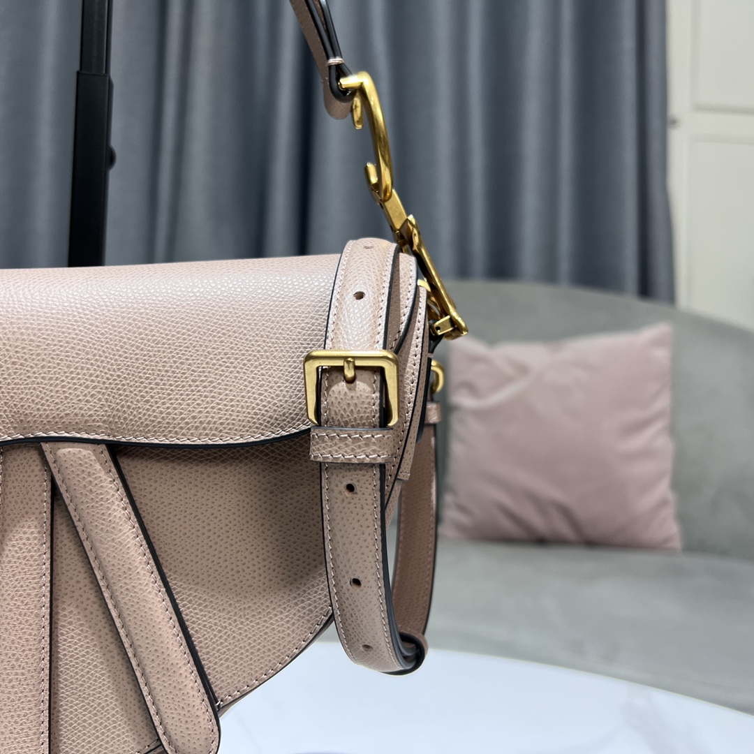 Dior M0455 Saddle Bag With Strap Nude Grained Calfskin - Default Title - View 4