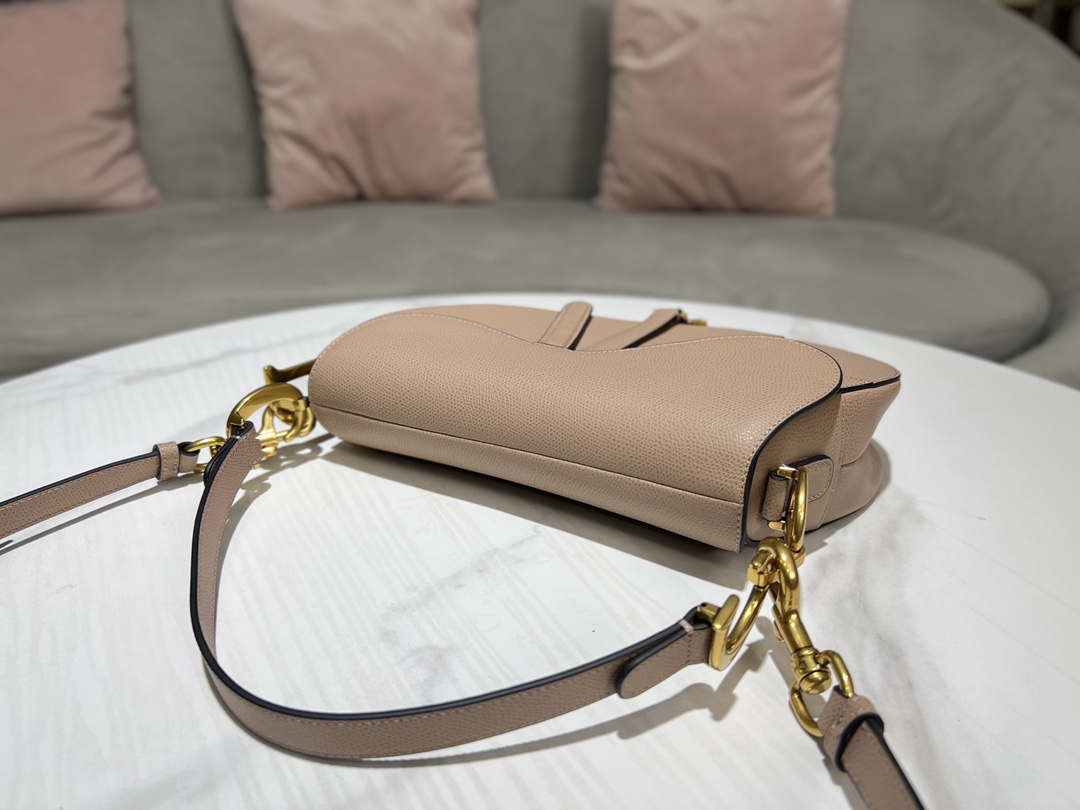 Dior M0455 Saddle Bag With Strap Nude Grained Calfskin - Default Title - View 6