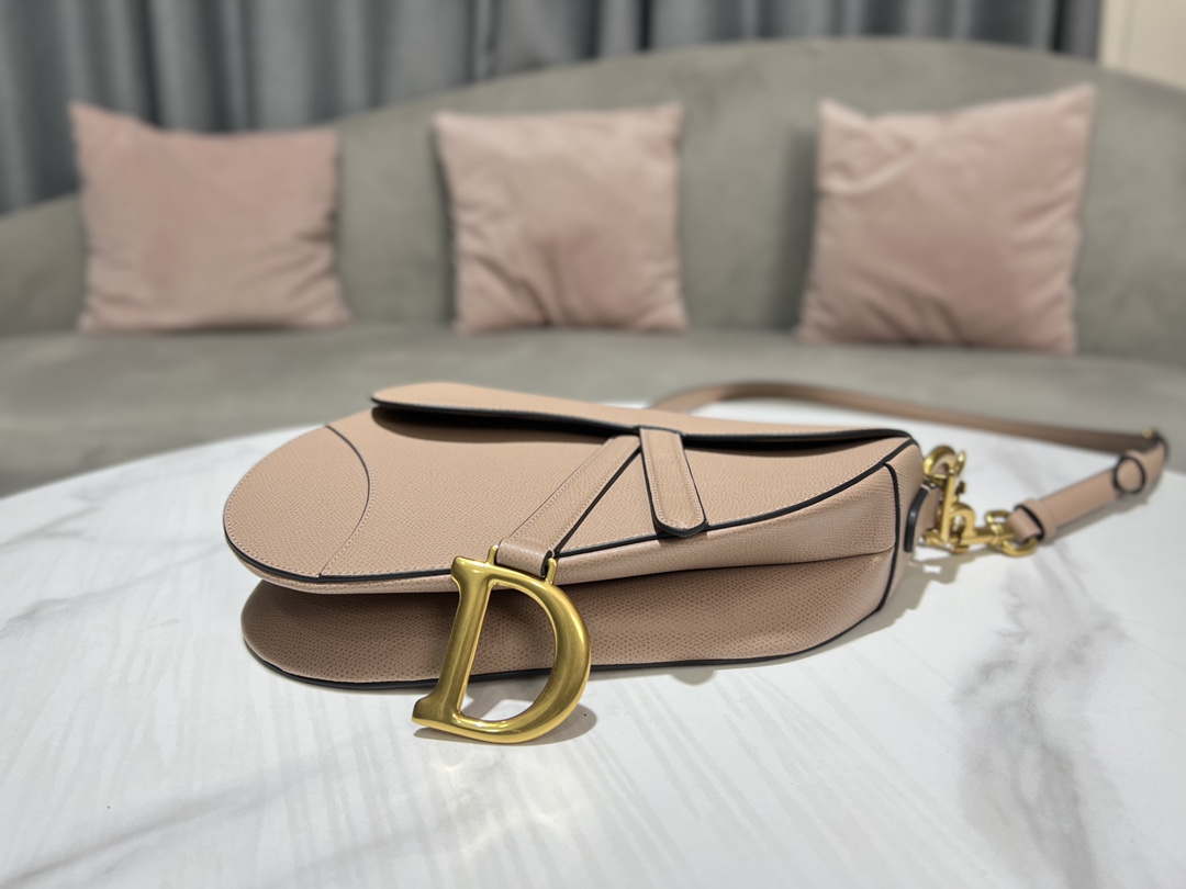 Dior M0455 Saddle Bag With Strap Nude Grained Calfskin - Default Title - View 7