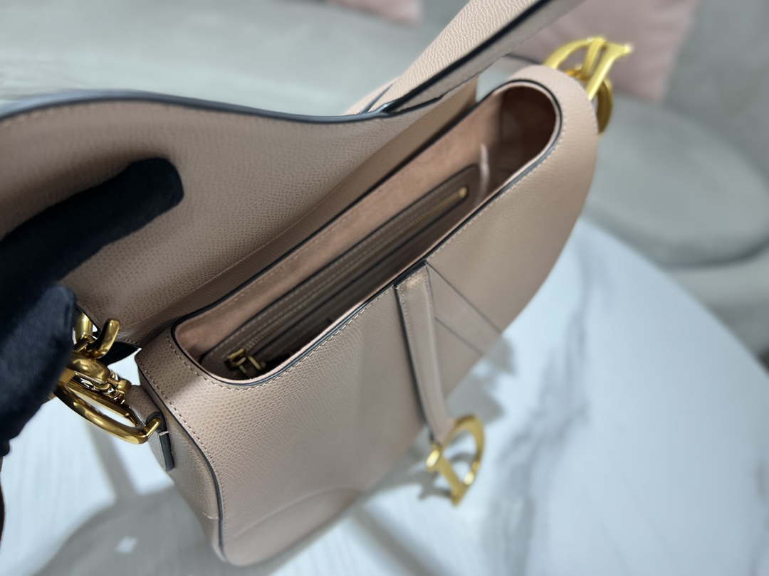 Dior M0455 Saddle Bag With Strap Nude Grained Calfskin - Default Title - View 8