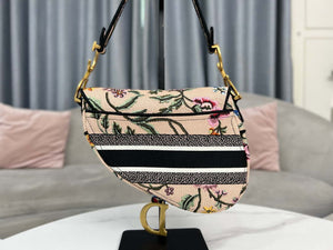 Dior M0455 Saddle Bag With Strap Pink Cross-Stitch Embroidery - Default Title - View 3