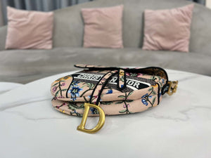 Dior M0455 Saddle Bag With Strap Pink Cross-Stitch Embroidery - Default Title - View 4
