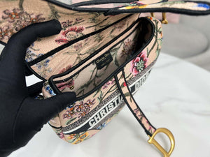 Dior M0455 Saddle Bag With Strap Pink Cross-Stitch Embroidery - Default Title - View 8