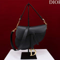 Dior M0455 Saddle Bag With Strap plain weave Black Calfskin M0456 - Large 25cm - View 1