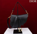 Dior M0455 Saddle Bag With Strap plain weave Black Calfskin M0456