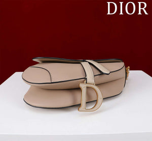 Dior M0455 Saddle Bag with Strap Dior Oblique Jacquard and Natural Smooth Calfskin - Large 25cm - View 4