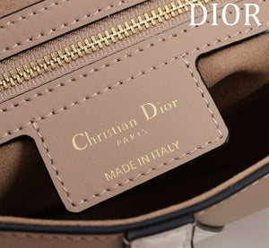 Dior M0455 Saddle Bag With Strap plain weave White and Nude Calfskin M0456 - Large 25cm - View 9