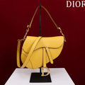 Dior M0455 Saddle Bag With Strap plain weave Yellow Calfskin M0456 - Large 25cm - View 1