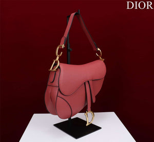 Dior M0455 Saddle Bag With Strap Red Grained Calfskin M0456 - Large 25cm - View 2