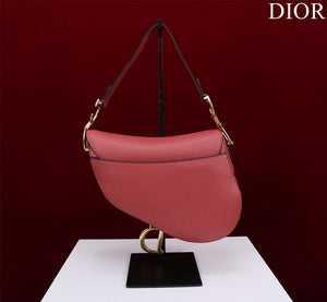 Dior M0455 Saddle Bag With Strap Red Grained Calfskin M0456 - Large 25cm - View 3