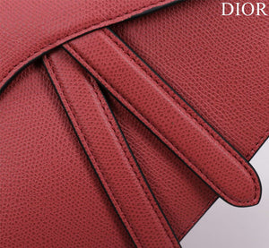 Dior M0455 Saddle Bag With Strap Red Grained Calfskin M0456 - Large 25cm - View 7