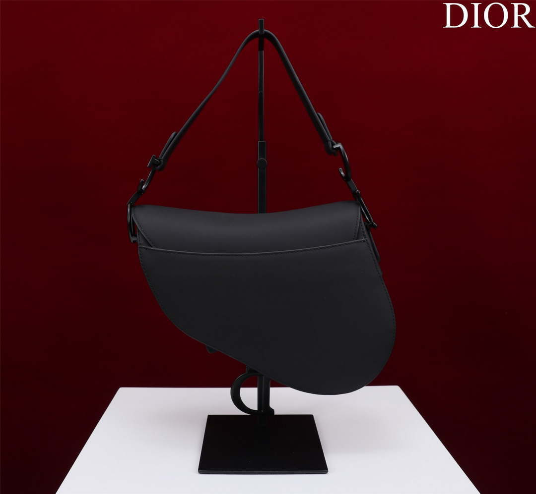 Dior M0455 Saddle Bag With Strap Black  Ultramatte Calfskin Black Hardware