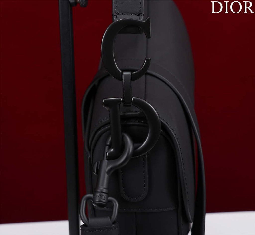 Dior M0455 Saddle Bag With Strap Black  Ultramatte Calfskin Black Hardware