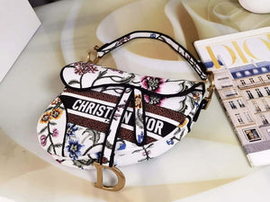 Dior M0455 Saddle Bag With Strap White Cross-Stitch Embroidery - Default Title - View 3