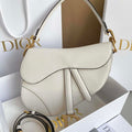 Dior M0455 Saddle Bag With Strap White Grained Calfskin - Default Title - View 1