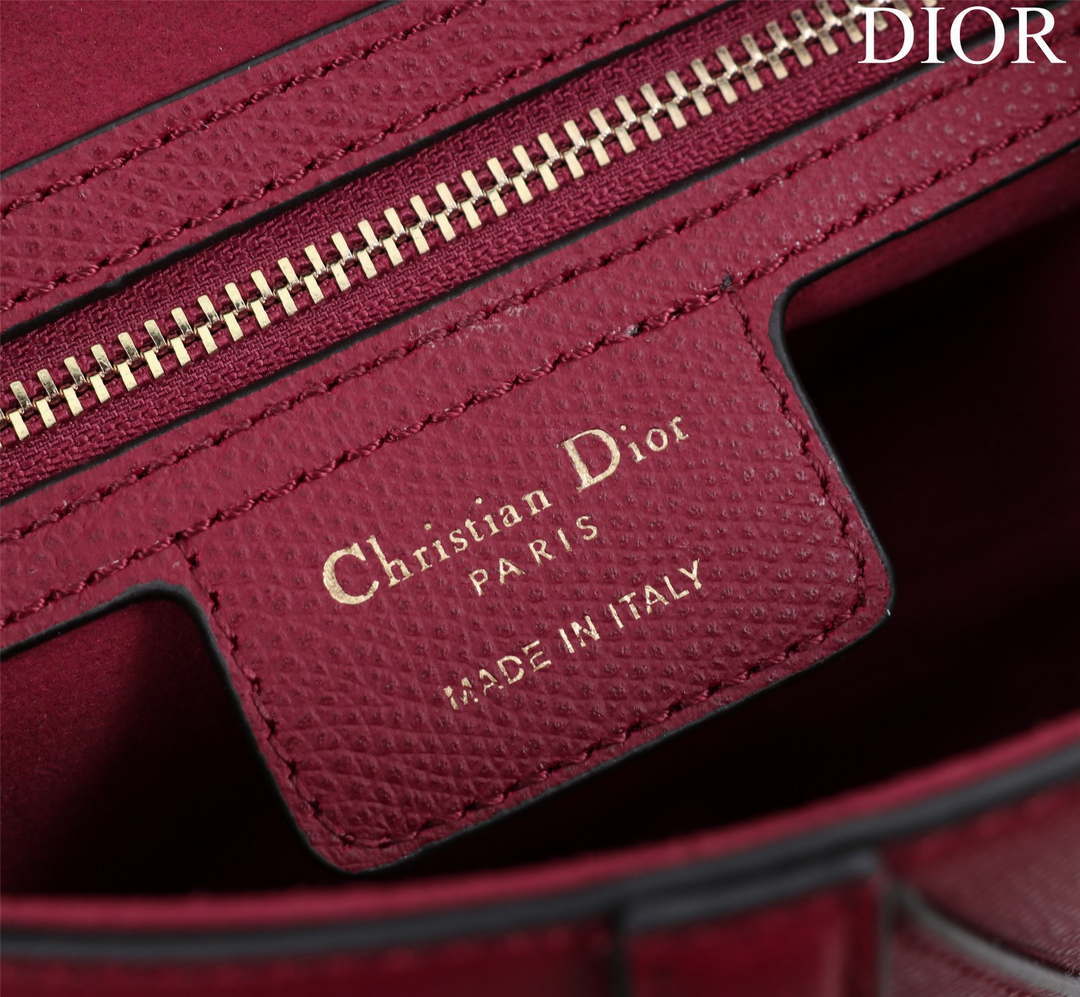 Dior M0455 Saddle Bag With Strap Wine Red Grained Calfskin - Default Title - View 9