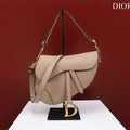 Dior M0456 Mini Saddle Bag With Strap Apricot Grained Calfskin - Default Title - View 1