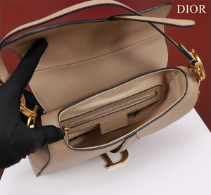 Dior M0456 Mini Saddle Bag With Strap Apricot Grained Calfskin - Default Title - View 5