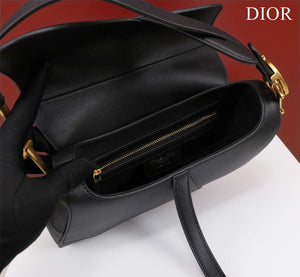 Dior M0456 Mini Saddle Bag With Strap Black Grained Calfskin - Default Title - View 5