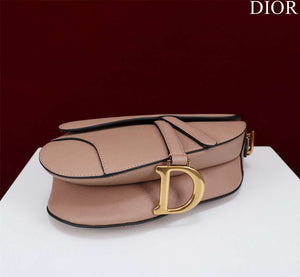 Dior M0456 Mini Saddle Bag With Strap Nude Grained Calfskin - Default Title - View 5