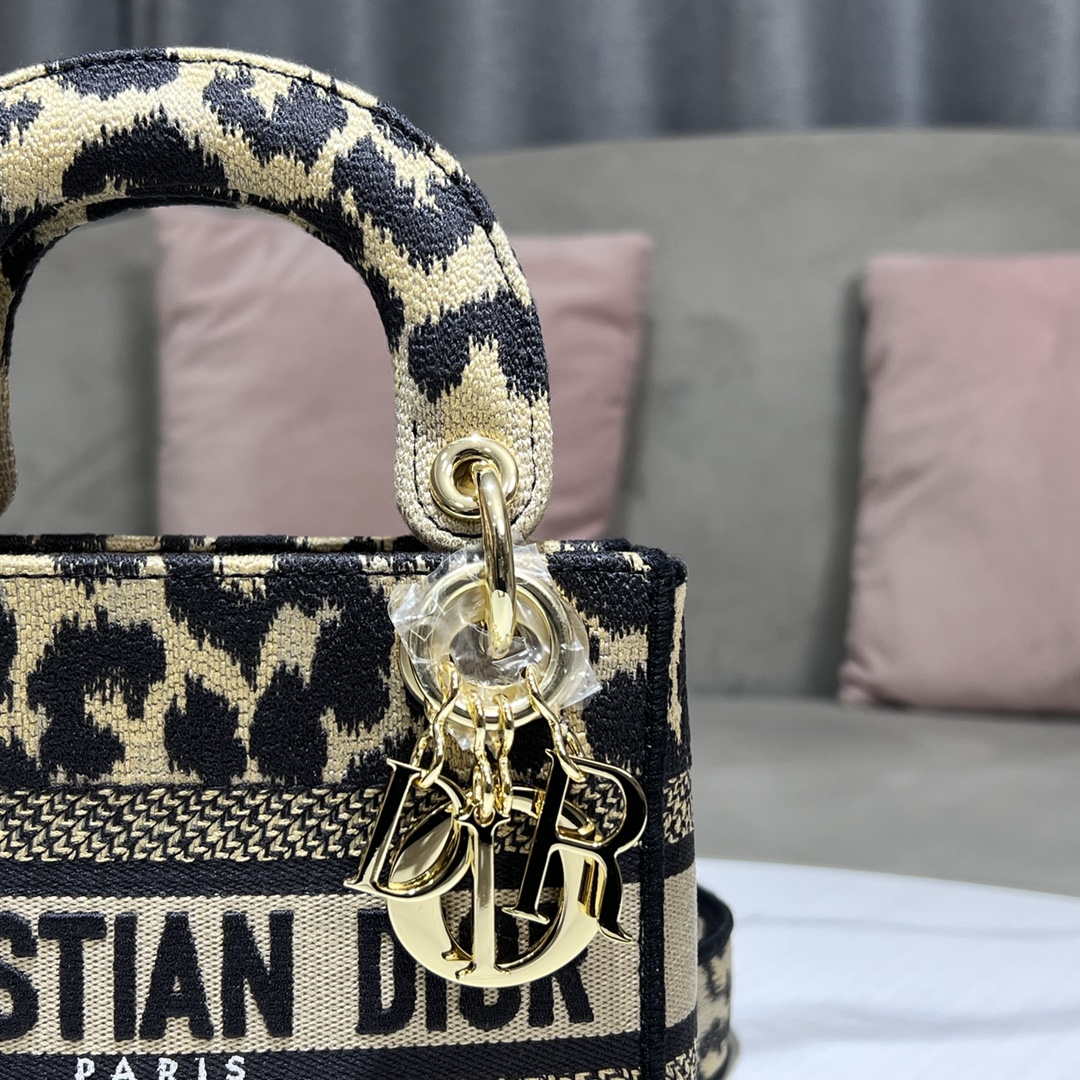 Dior M0500 MINI Lady D-LITE Bag Beige Multicolor Mizza Embroidery