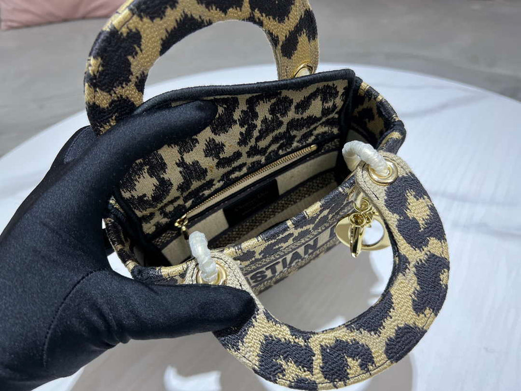 Dior M0500 MINI Lady D-LITE Bag Beige Multicolor Mizza Embroidery
