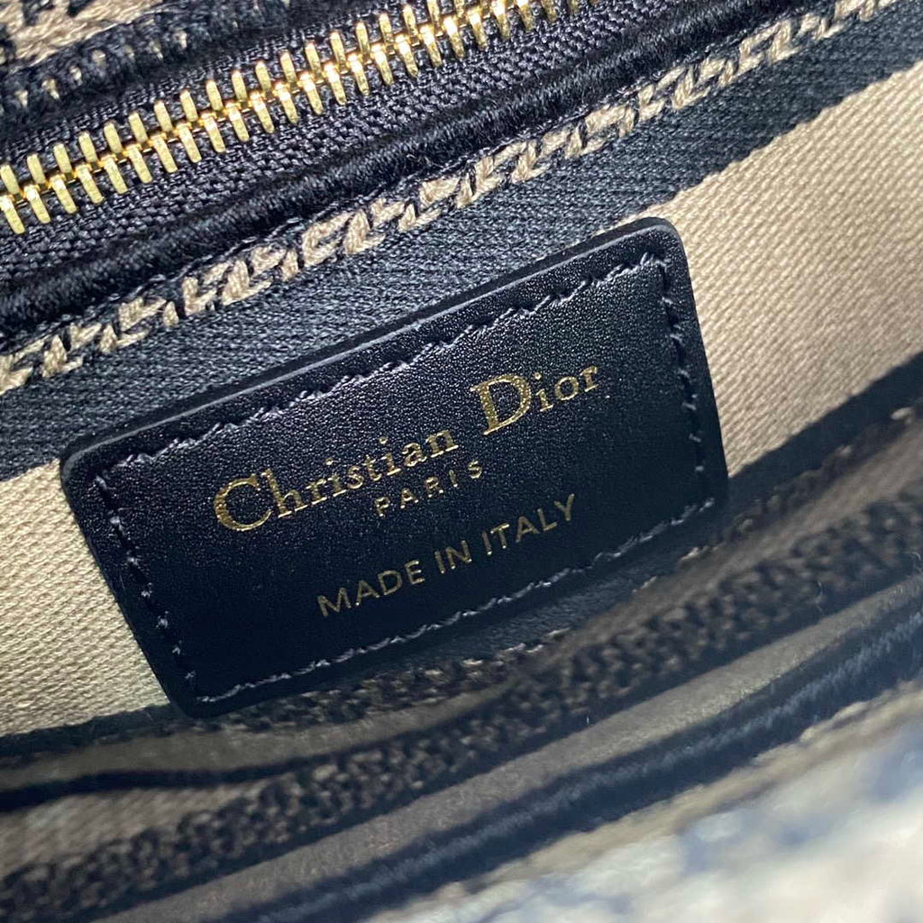 Dior M0500 MINI Lady D-LITE Bag Brown Toile de Jouy Embroidery