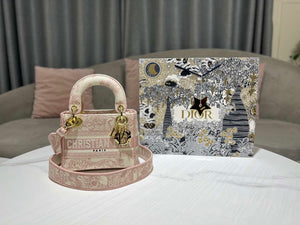 Dior M0500 MINI Lady D-LITE Bag Pink Toile de Jouy Embroidery - Default Title - View 1