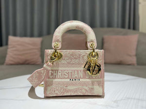 Dior M0500 MINI Lady D-LITE Bag Pink Toile de Jouy Embroidery - Default Title - View 2