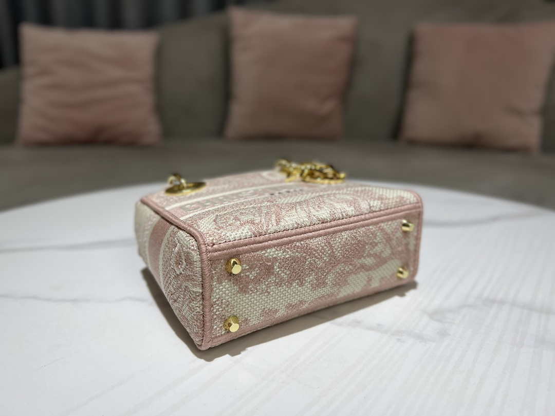 Dior M0500 MINI Lady D-LITE Bag Pink Toile de Jouy Embroidery - Default Title - View 7