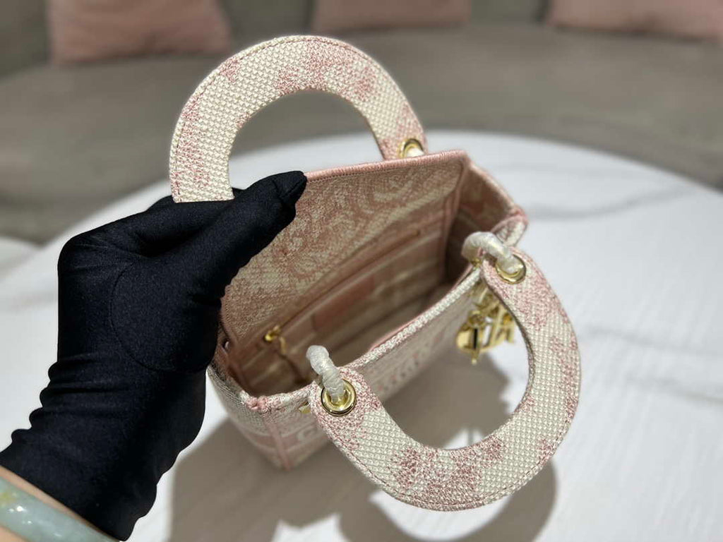 Dior M0500 MINI Lady D-LITE Bag Pink Toile de Jouy Embroidery