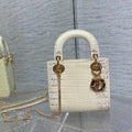Dior M0505 Mini Dior Lady Bag Beige Cannage Crocodile Gold - Default Title - View 1