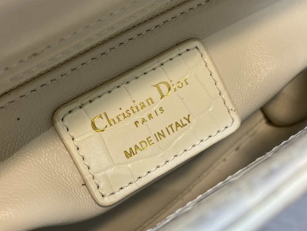 Dior M0505 Mini Dior Lady Bag Beige Cannage Crocodile Gold - Default Title - View 9