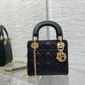Dior M0505 Mini Dior Lady Bag Black Cannage Calfskin Gold - Default Title - View 1