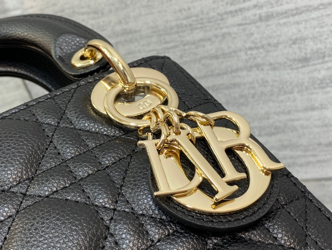 Dior M0505 Mini Dior Lady Bag Black Cannage Calfskin Gold - Default Title - View 3