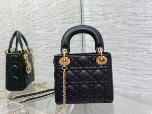 Dior M0505 Mini Dior Lady Bag Black Cannage Calfskin Gold - Default Title - View 5