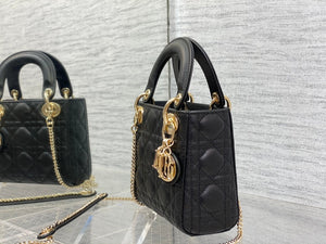 Dior M0505 Mini Dior Lady Bag Black Cannage Calfskin Gold - Default Title - View 6