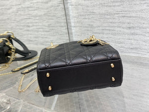 Dior M0505 Mini Dior Lady Bag Black Cannage Calfskin Gold - Default Title - View 7