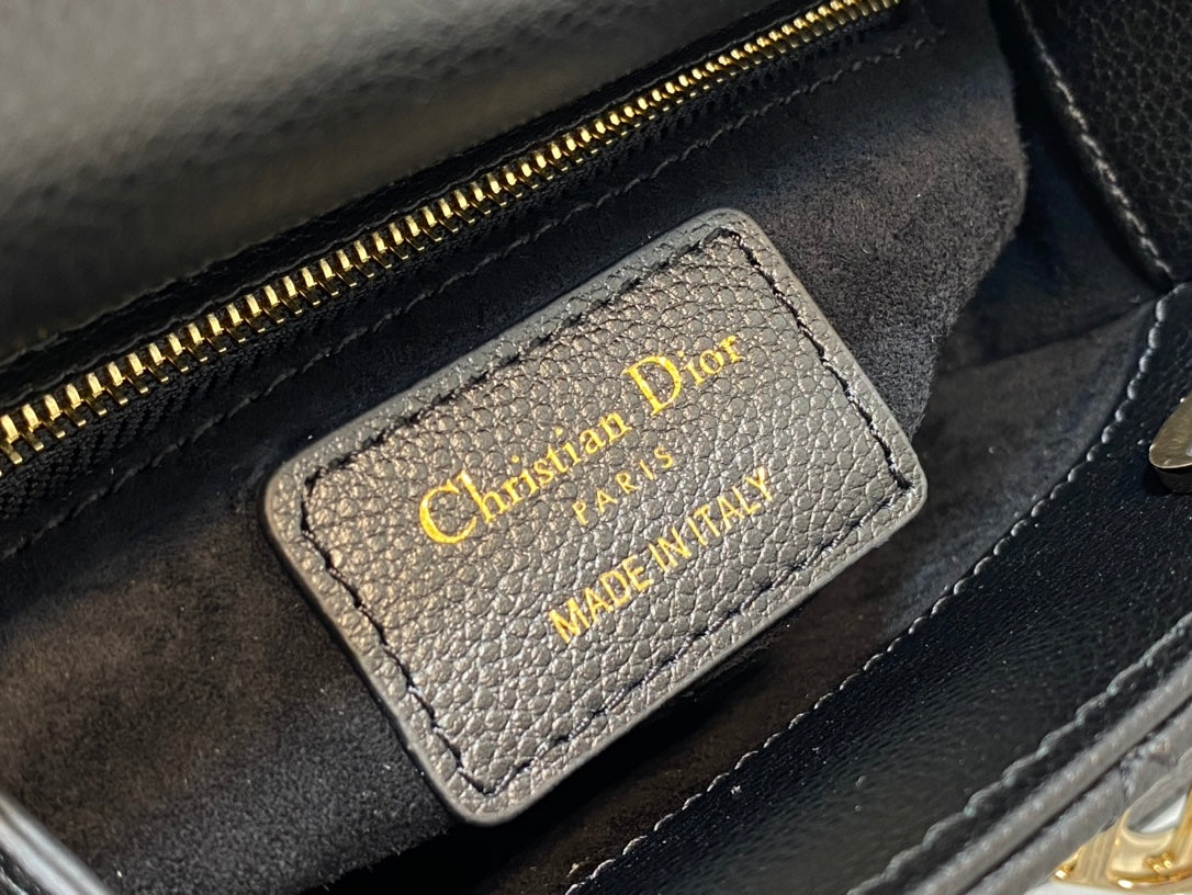 Dior M0505 Mini Dior Lady Bag Black Cannage Calfskin Gold - Default Title - View 9