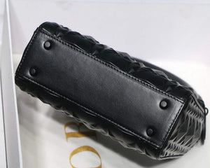 Dior M0505 Mini Dior Lady Bag Black Cannage Calfskin with Diamond Motif - Default Title - View 8
