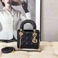 Dior M0505 Mini Dior Lady Bag Black Cannage lambskin Gold - Default Title - View 1